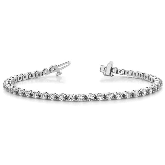 WG 14K FunkelndFunkelnd Prong Set 4,73 Karat Natürliche Diamanten Tennisarmband