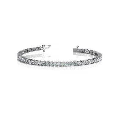 WG 14K Zwei-Zacken-Set Rundes Echt Diamant-Tennis-Armband 6.20 Ct