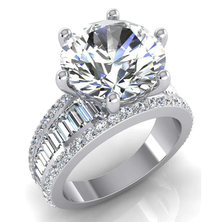 8 Karats Großer Runder Echt Diamant Ring