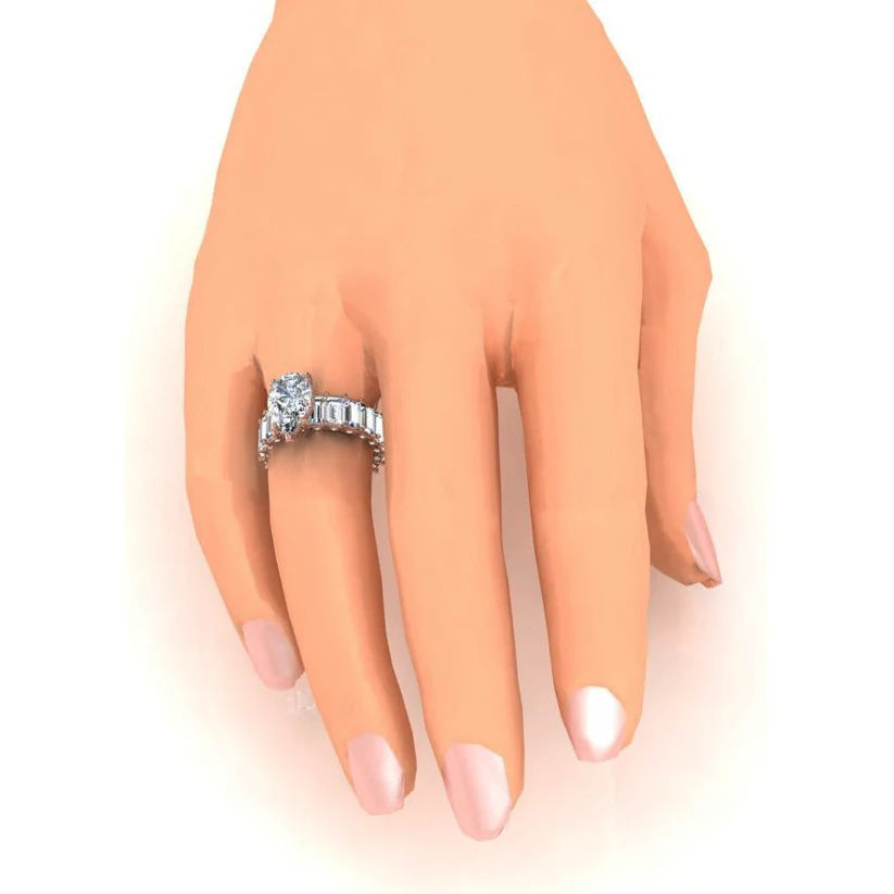  Baguette Echte Diamant Ring 9,50 Karat