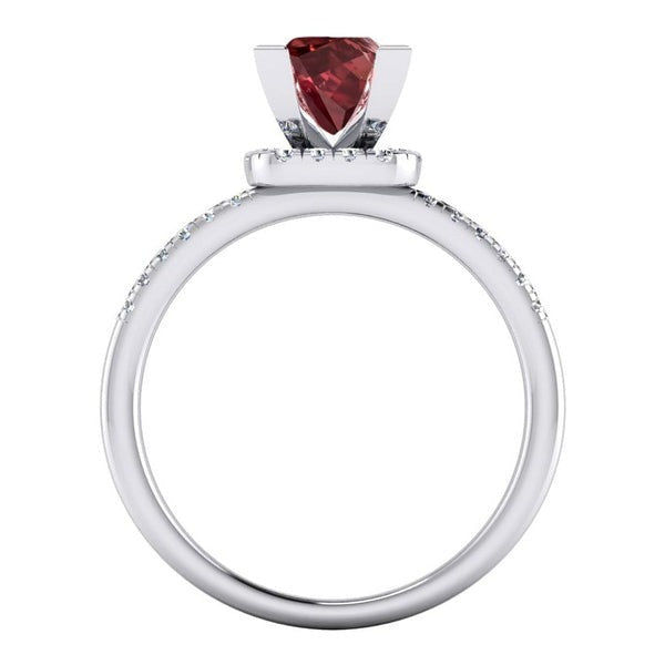 Damen Rot Rubin Prinzess Ring