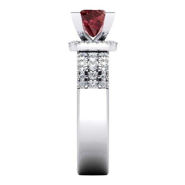 Damen Rot Rubin Prinzess Ring