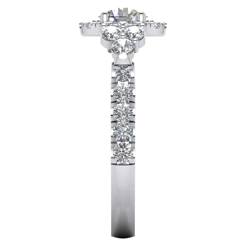 Halo Echt Diamant Ring Für Frauen