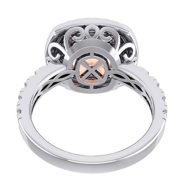 Kissen Morganit Diamant Ring