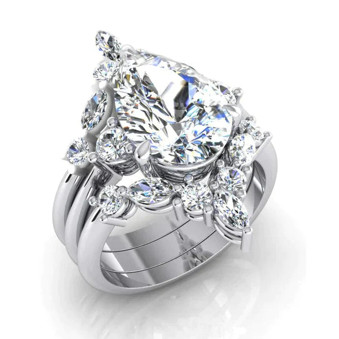 3 Zusammengelötete Ringe Echte Diamant