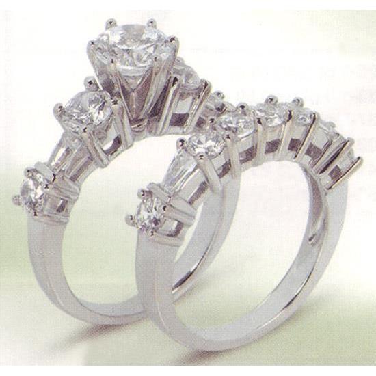 4.11 Karat Echte Diamant-Verlobungsband-Set Verlobungsring