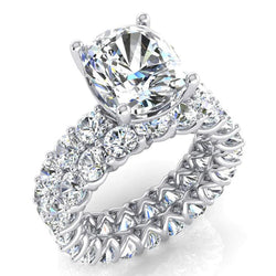 Echt Diamant-Verlobungsring Mit Großem Kissen, 12,50 Karat