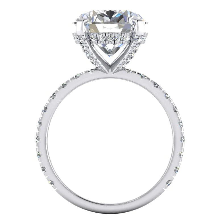 Große Ovaler 7 Karat Echte Diamant Ring Und Band 