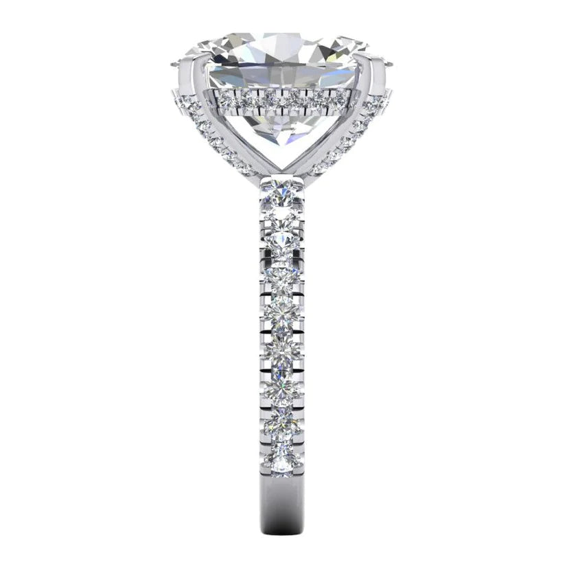 Große Ovaler 7 Karat Echte Diamant Ring Und Set