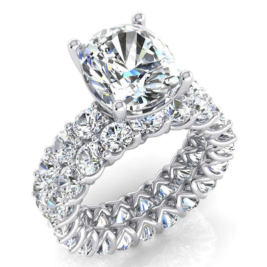 Großer Kissen Echt Diamant Verlobungsring Mit 12,50 Karat