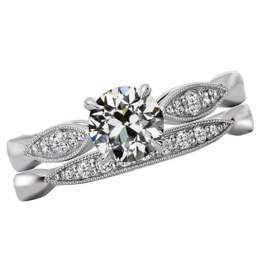 Miligrain Alter Bergmann Echte Diamant-Verlobungsring-Set 3,50 Karat