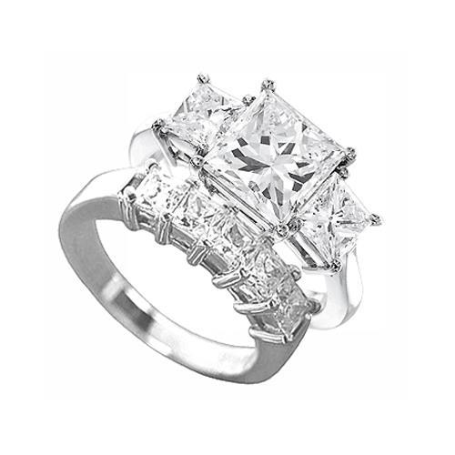 Natürliche Diamant-Verlobungsring im Princess-Schliff, 4,51 Karat