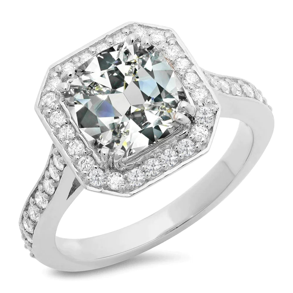 10 Karat Naturliche Kissen Diamantring