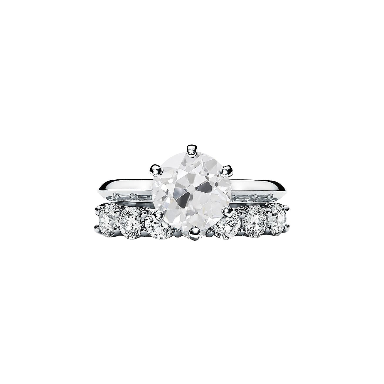 14K Gold Ehering Set Runder Alter Minenschliff Echt Diamant 3 Karat Zinken Set