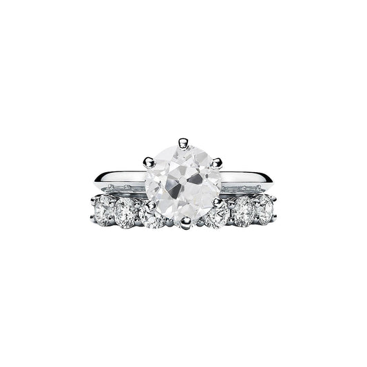 14K Gold Ehering Set Runder Alter Minenschliff Echt Diamant 3 Karat Zinken Set