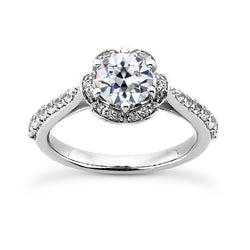14K Gold Halo Ehering Alter Minenschliff Echt Diamant 3,75 Karat Schmuck