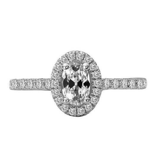 14K Gold Halo Oval Alter Bergmann Echt Diamantring 5,50 Karat