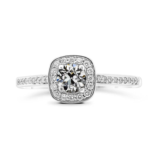 14K Gold Halo Ring Rund & Kissen Altschliff Echt Diamant 3,50 Karat - harrychadent.ch