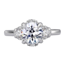 14K Gold Old Mine Cut Natürlich Diamant-Verlobungsring Krappenset 6,50 Karat