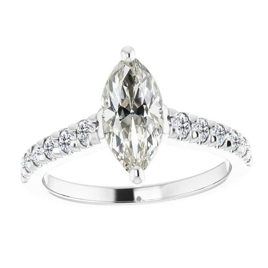 14K Gold Rund & Marquise Alter Bergmann Echt Diamant-Verlobungsring 5 Karat - harrychadent.ch