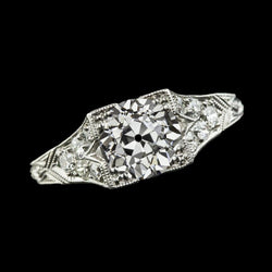 14K Gold Runder Alter Bergmann Echt Diamantring Im Antiken Stil 3,50 Karat