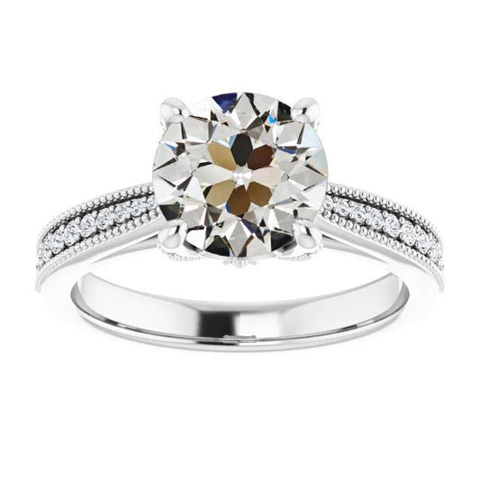 14K Gold Runder Alter Minenschliff Naturlich Diamantring Mit Akzenten 4,50 Karat - harrychadent.ch