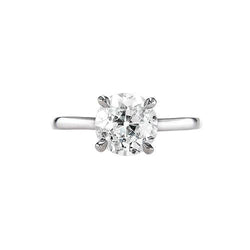 14K Gold Solitaire Altschliff Runder Echt Diamantring Krappenset 1,25 Karat