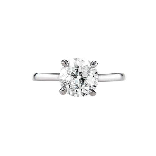 14K Gold Solitaire Altschliff Runder Echt Diamantring Krappenset 1,25 Karat