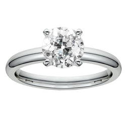 14K Weißgold Solitärring Runder Alter Minenschliff Echt Diamant 2,50 Karat