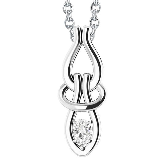 1 Karat Birne Altschliff Naturlich Diamant Anhänger Solitär Weißgold 14K - harrychadent.ch