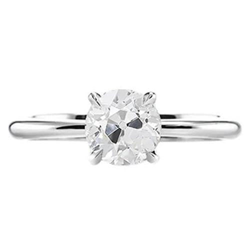 1 Karat Damen Solitärring Old Mine Cut Echt Diamant Krappenset Schmuck - harrychadent.ch