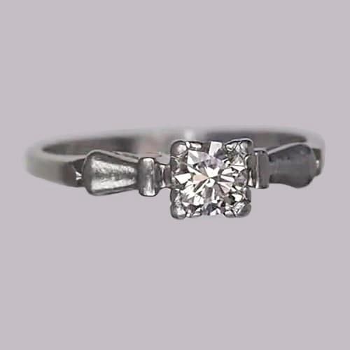 1 Karat Solitärring Runder Alter Minenschliff Echt Diamant Gold 14K Schmuck