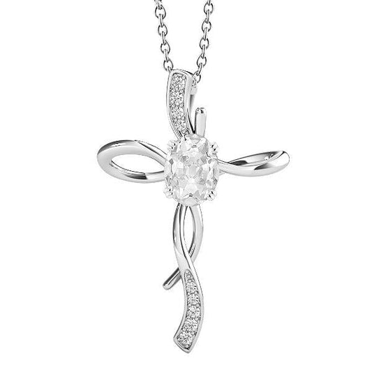 2.50 Karat Gold Kreuz Anhänger Rund & Oval Alter Bergmann Echt Diamant