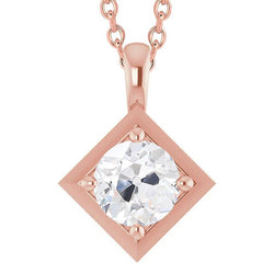 2.50 Karat Solitär Echt Diamant Anhänger Rund Old Mine Schmuck