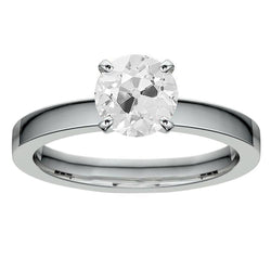 2,50 Karat Old Mine Cut Natürlich Diamant Solitaire Ring 4 Krappen Weißgold 14K Schmuck