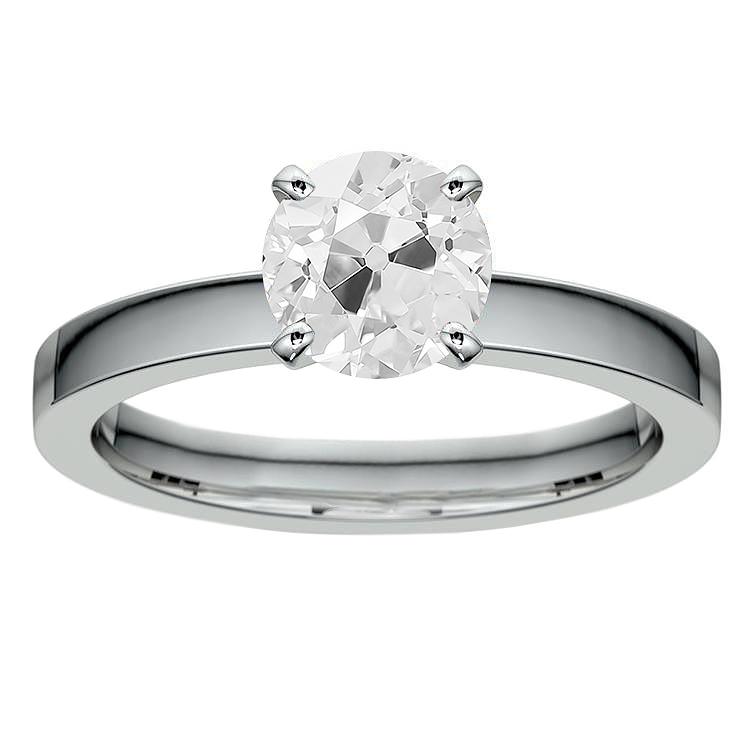 2,50 Karat Old Mine Cut Natürlich Diamant Solitaire Ring 4 Krappen Weißgold 14K Schmuck - harrychadent.ch