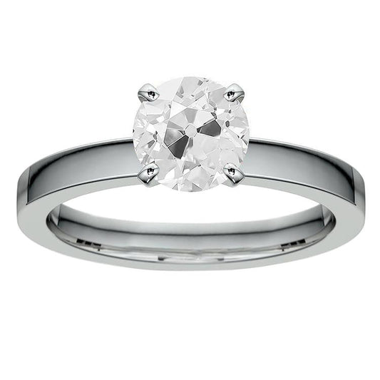 2,50 Karat Old Mine Cut Natürlich Diamant Solitaire Ring 4 Krappen Weißgold 14K Schmuck - harrychadent.ch
