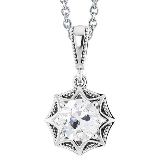 2 Karat Solitaire Alter Bergmann Damen Naturlich Diamant Anhänger Stern Stil Gold - harrychadent.ch