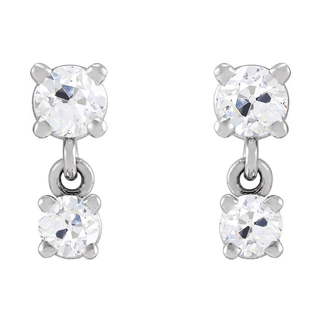 2 Stein Echt Diamant Ohrringe Old Mine Cut 7 Karat Damenschmuck1