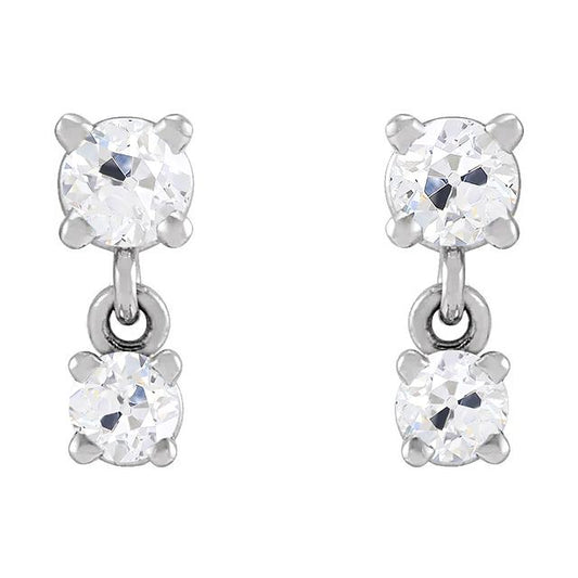 2 Stein Echt Diamant Ohrringe Old Mine Cut 7 Karat Damenschmuck1