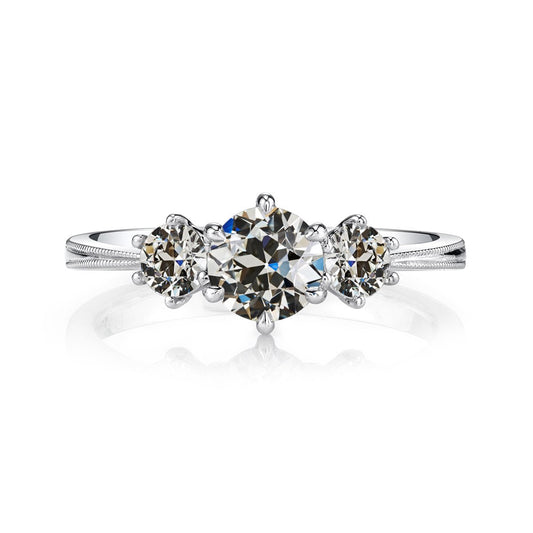 3-Stein-Jubiläumsring Altschliff Naturlich Diamant 3.50 Karat Konischer Schaft - harrychadent.ch