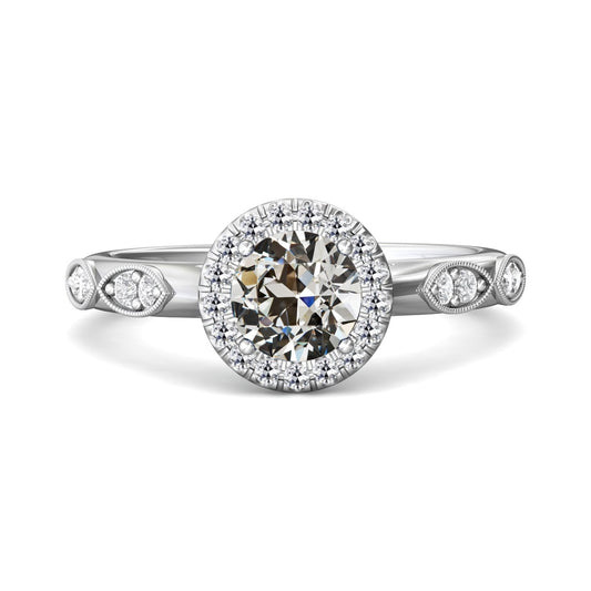 3 Karat Halo Jubiläumsring Runder Alter Minenschliff Echt Diamantschmuck - harrychadent.ch