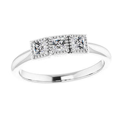 3 Karat Jubiläumsring Quadratschliff Alter Bergmann Naturlich Diamant Damenschmuck
