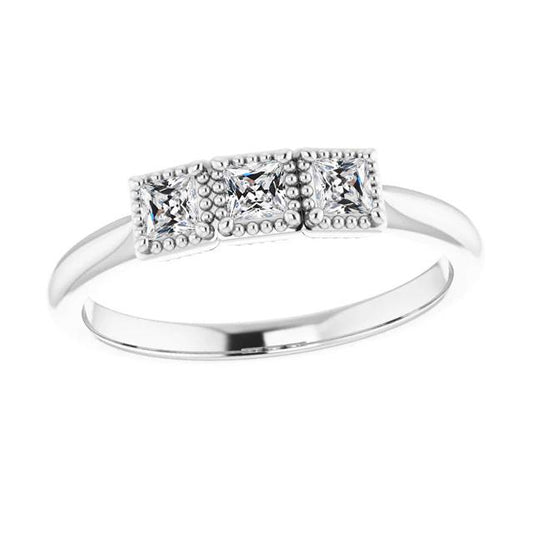 3 Karat Jubiläumsring Quadratschliff Alter Bergmann Naturlich Diamant Damenschmuck - harrychadent.ch