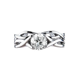 3 Steine Ehering Alter Bergmann Natürliche Diamant Infinity Style 1,25 Karat