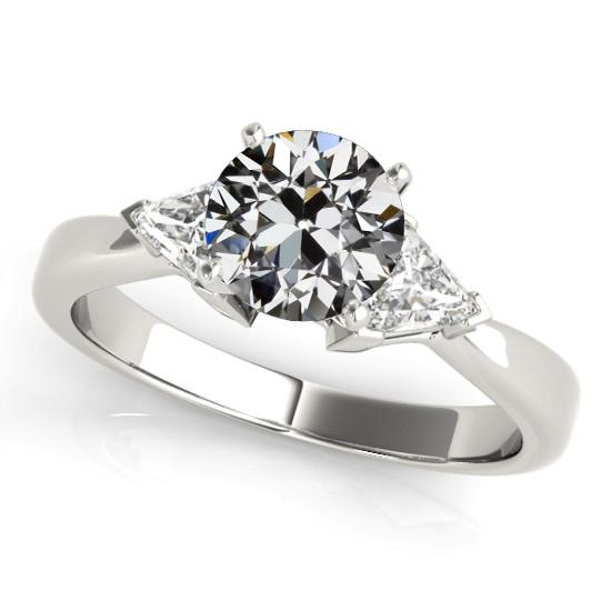 3 Steine Ring Trillion & Altschliff Echt Diamant Schmuck 14K Gold 3,50 Karat- harrychadent.ch