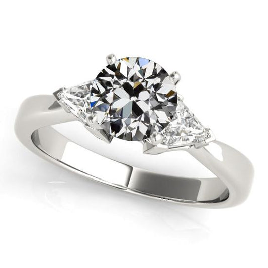 3 Steine Ring Trillion & Altschliff Echt Diamant Schmuck 14K Gold 3,50 Karat- harrychadent.ch