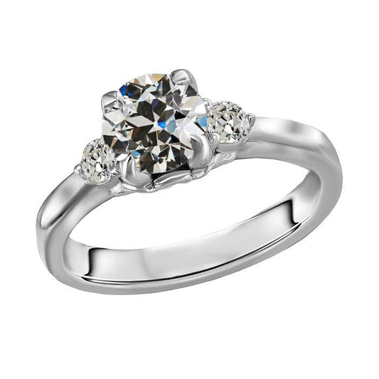 3 Steine Runder Alter Bergmann Echt Diamant Jubiläumsring 3.50 Karat - harrychadent.ch