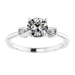 3 Steine Runder Alter Minenschliff Echt Diamant-Verlobungsring 2,25 Karat