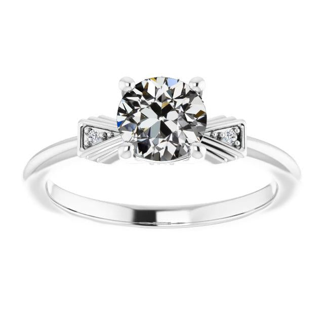 3 Steine Runder Alter Minenschliff Echt Diamant-Verlobungsring 2,25 Karat